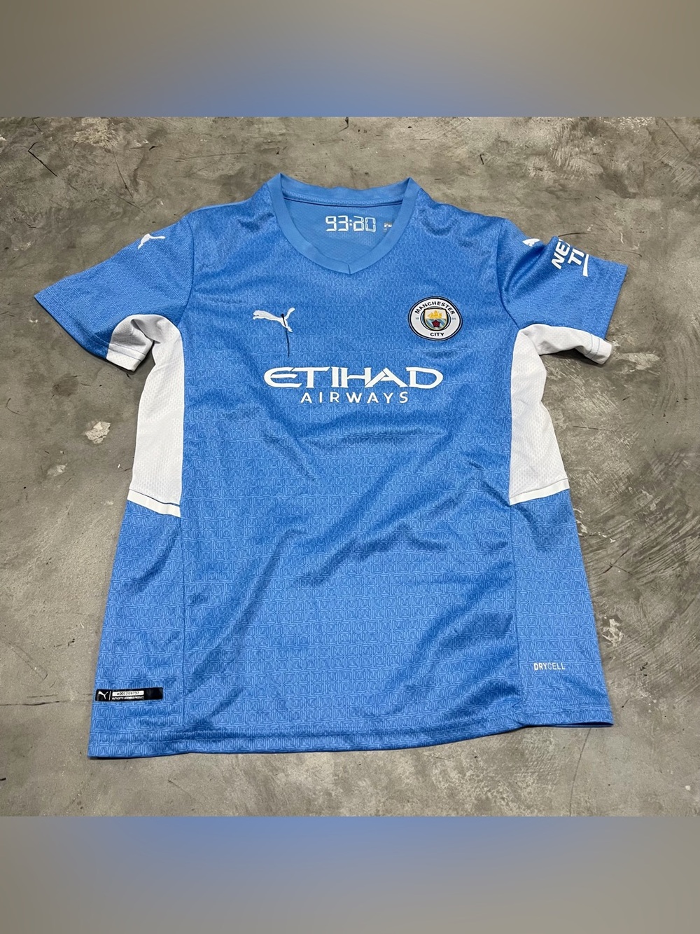 Manchester City De Bruyne 17 2021-22 Home Soccer Jersey Puma Mens XS (28) Blue
